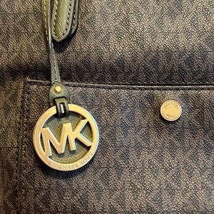 Micheal Kors Brown and Olive Green Bag